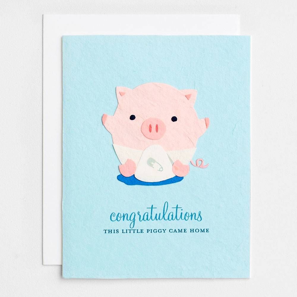 Piggy Came Home Baby Card