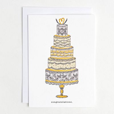 Specialty Glitter Cake Wedding Card
