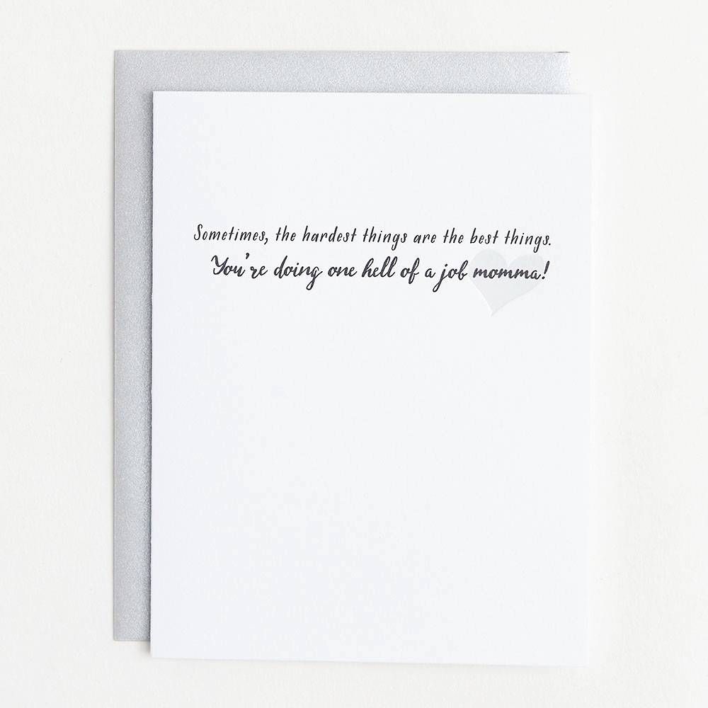 Hardest Things Best Things Baby Card