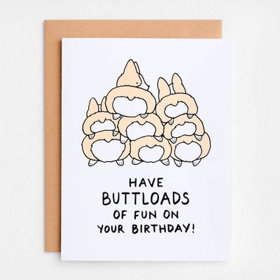 Corgi Buttloads Birthday Card