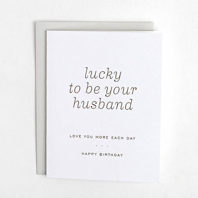 Lucky Husband Birthday Card