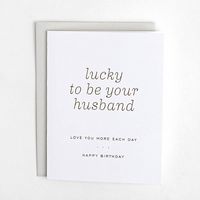 Lucky Husband Birthday Card