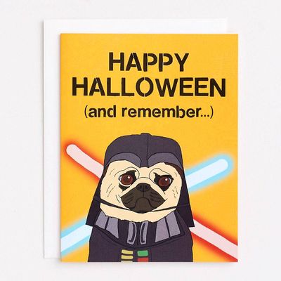 Pug Halloween Greeting Card