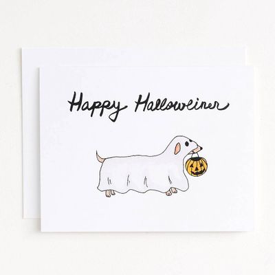 Weiner Dog Halloween Card