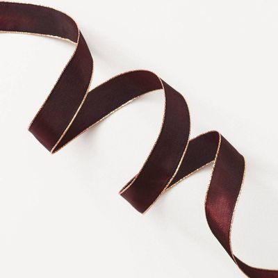 Burgundy Ribbon with Gold Edging