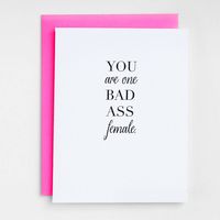 Bad Ass Female Greeting Card