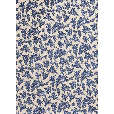 Blue Velvet Floral on Natural Handmade Paper