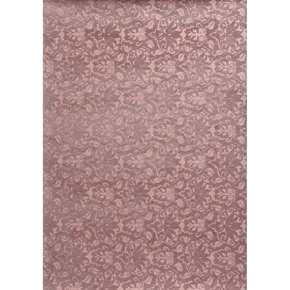 Glittered Floral Velvet on Pink Handmade Paper