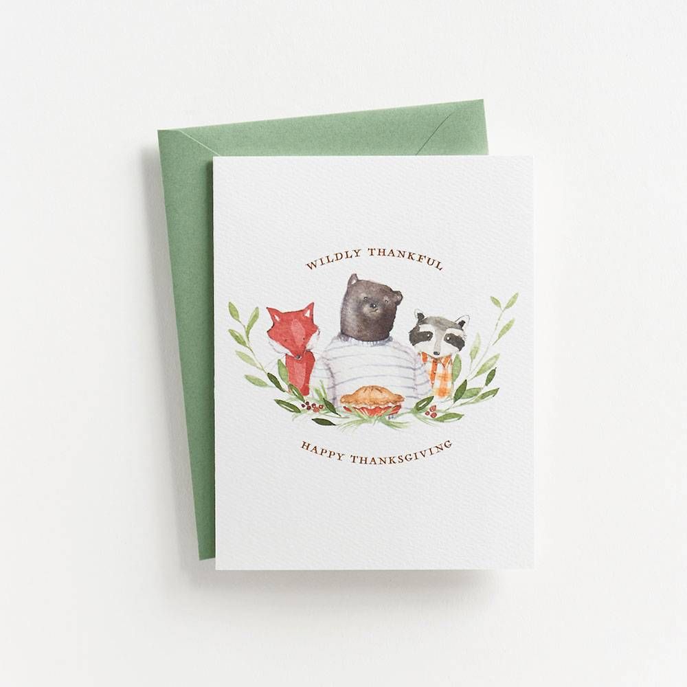 Wildly Thankful Woodland Animals Card