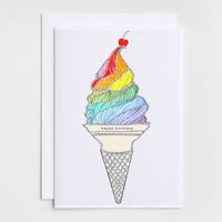 Specialty Glitter Ice Cream Cone Birthday Card