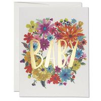 Floral Wreath Baby Card