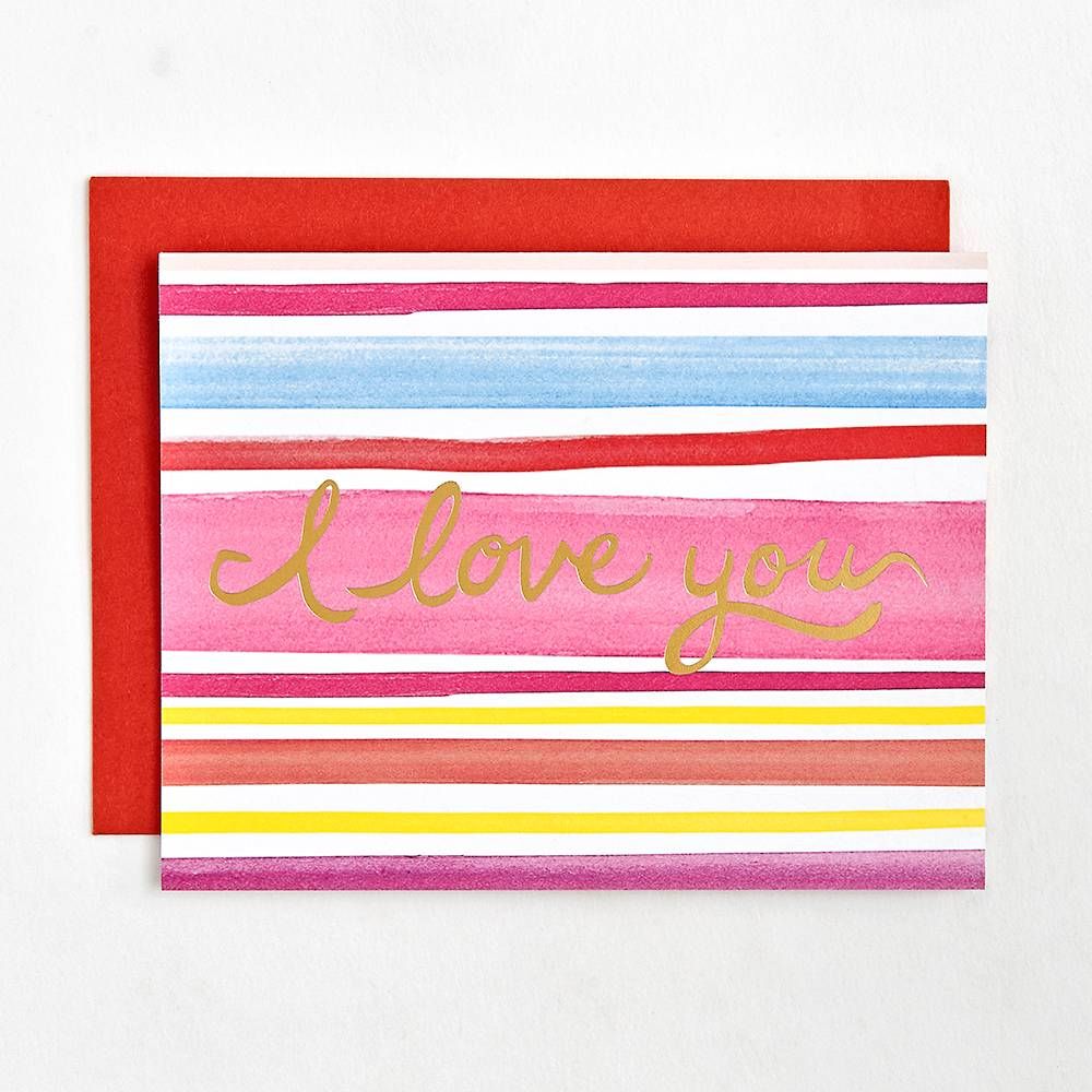 I Love You Striped Greeting Card