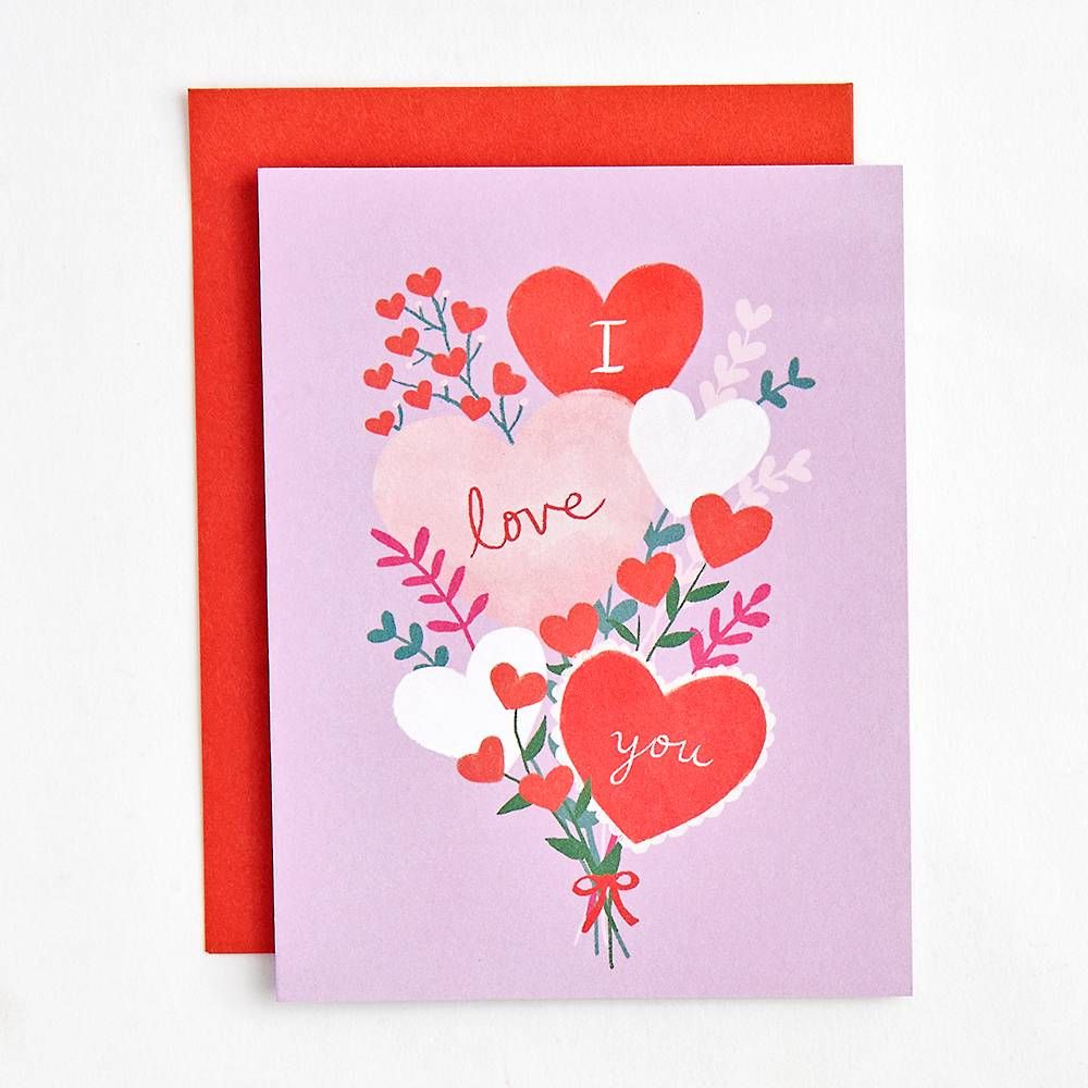 Heart Bouquet Love Card