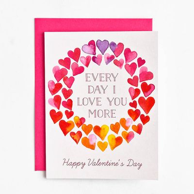 I Love You More Hearts Valentine Card