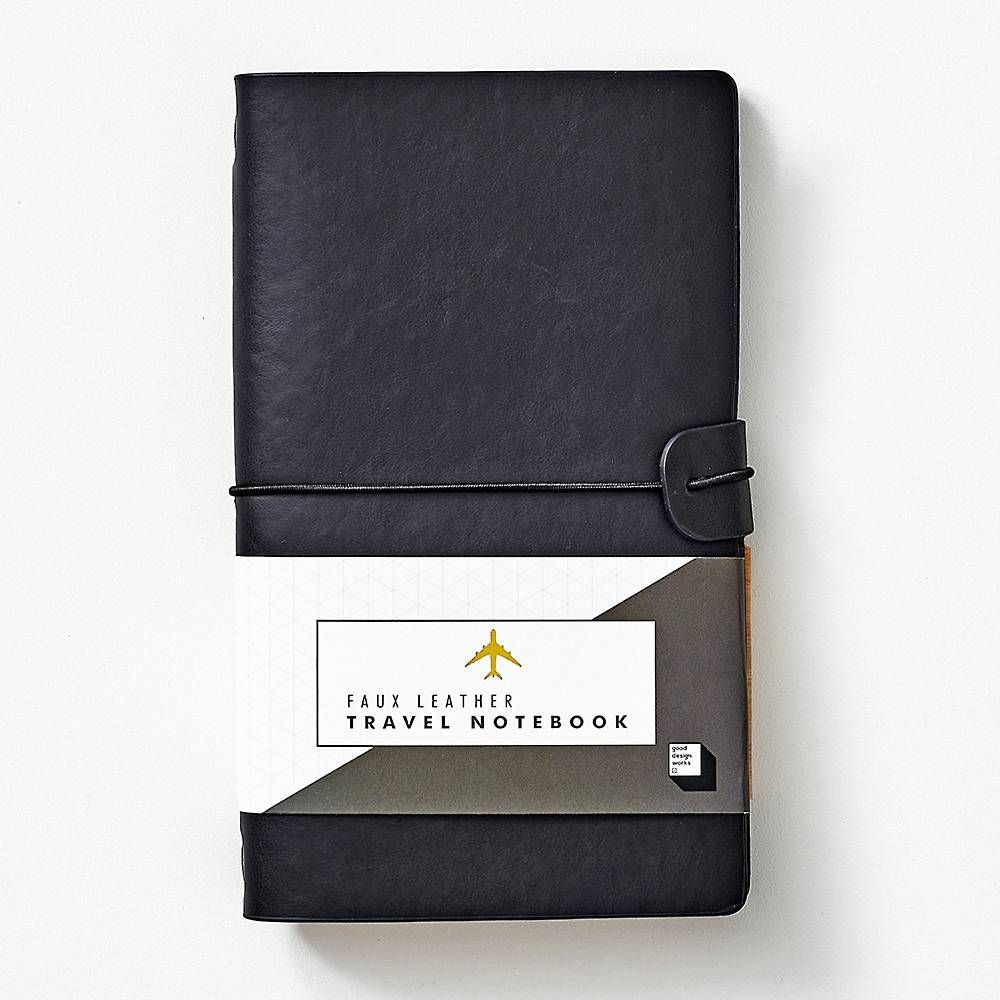 Black Faux Leather Travel Journal