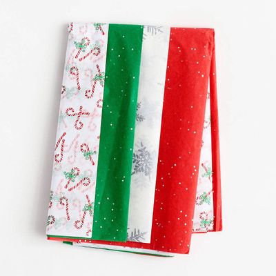 Candy Cane and Snowflakes Tissue Pack