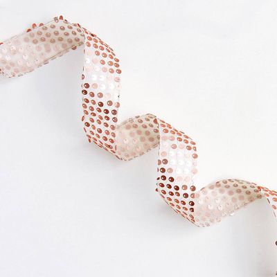 Champagne Sequin Mesh Ribbon