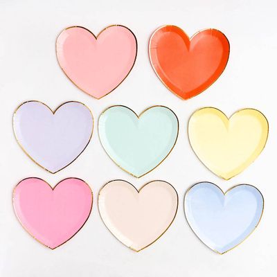 Colored Heart Plates