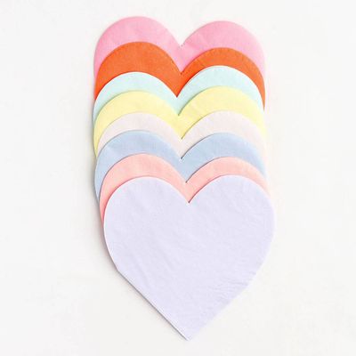 Colored Heart Die-Cut Napkins