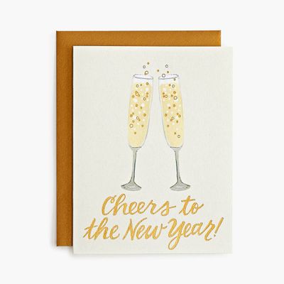 New Year Champagne Cheers Greeting Card