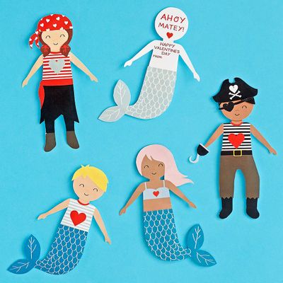 Mermaids and Pirates Valentine Card Kit