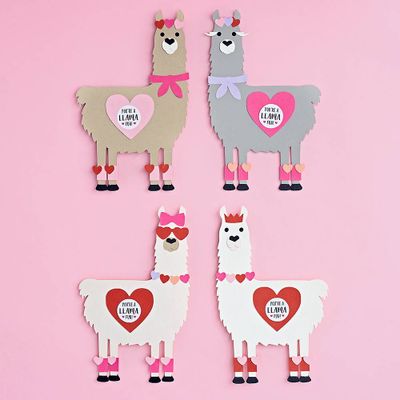 Loveable Llama Valentine Card Kit