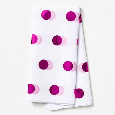 White Hot Pink Dots Tissue Paper