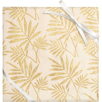 Gold Large Leaves Handmade Paper