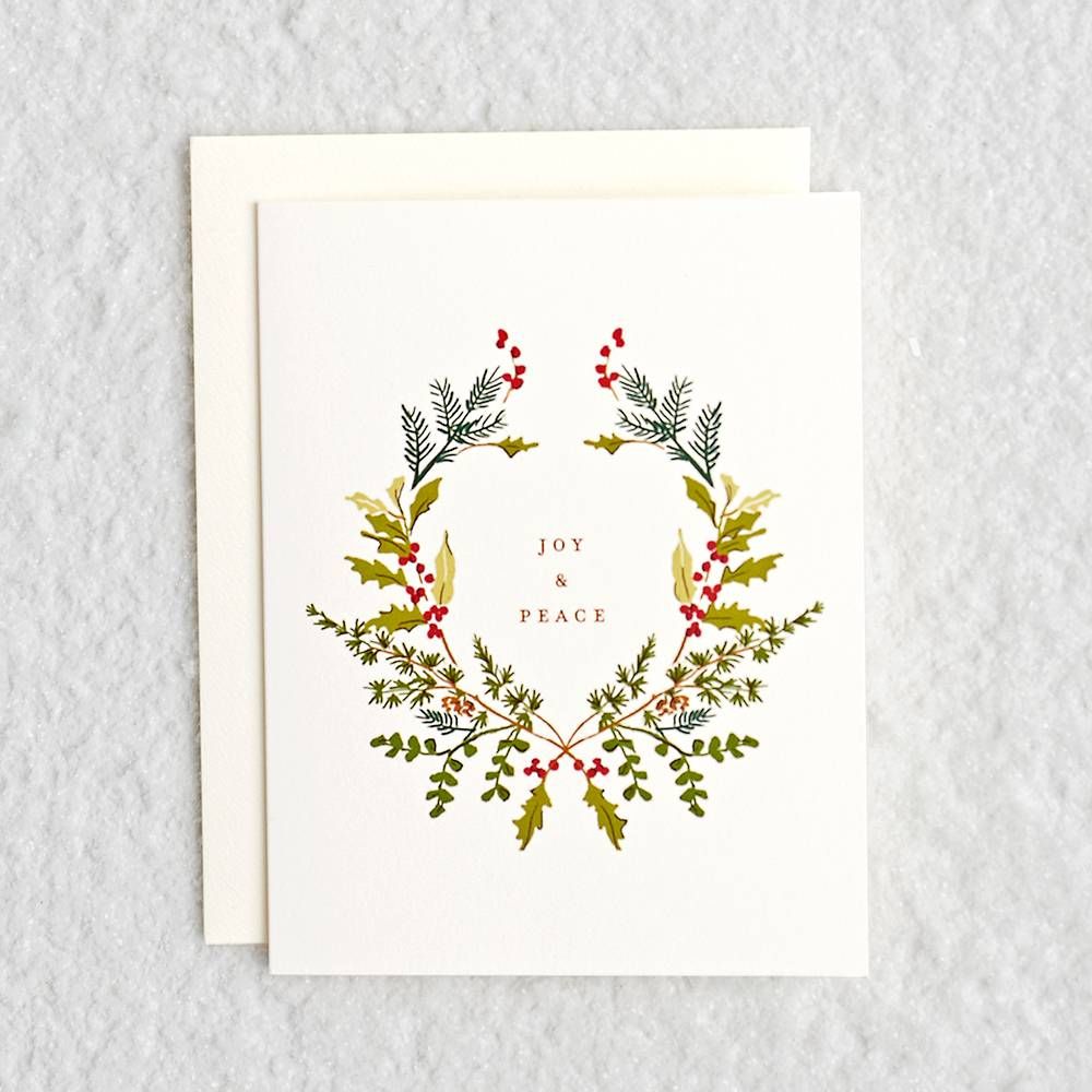 Joy and Peace Wreath Greeting Card