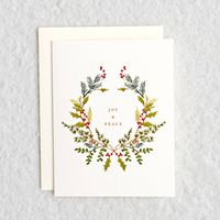 Joy and Peace Wreath Greeting Card