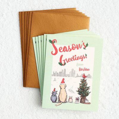 Greetings from Boston Holiday Card Set