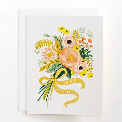 Best Wishes Bouquet Wedding Card