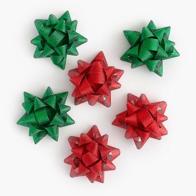 Metallic Red and Green Bows