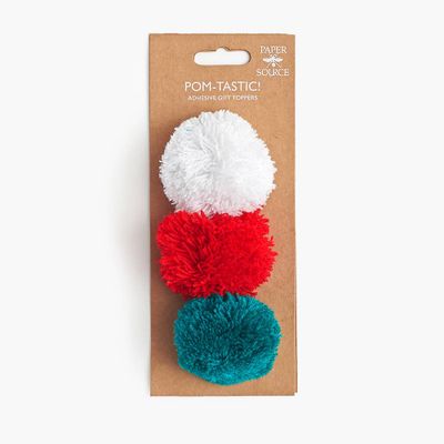 Red, White, and Green Yarn Poms
