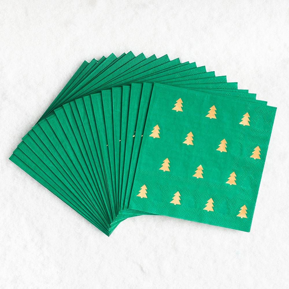 Green Trees Cocktail Napkin