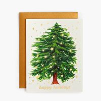 Starry Tree Happy Holidays Greeting Card