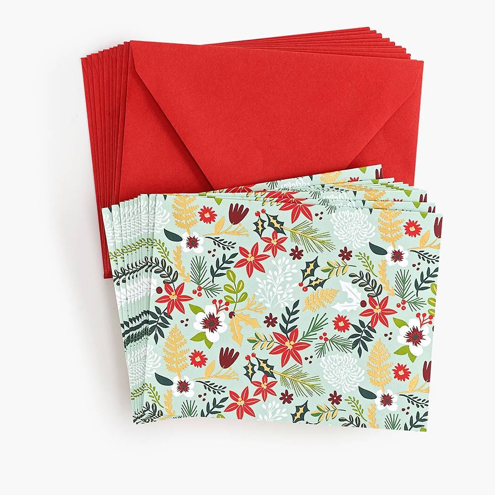 Micro Holiday Floral Holiday Card Set