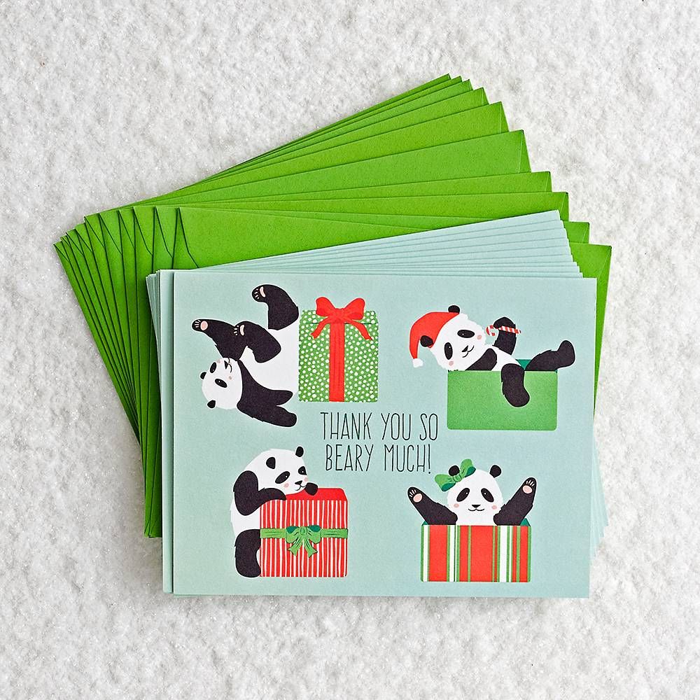 Panda Claus Thank You Note Set