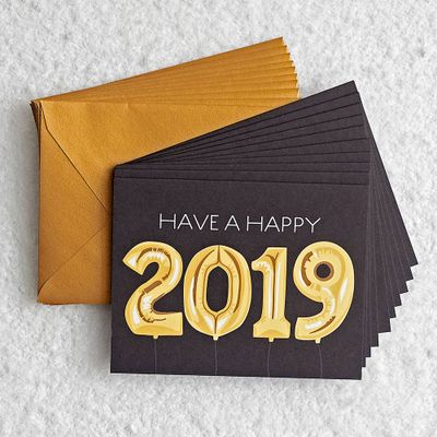 Happy 2019 Balloons Holiday Card Set