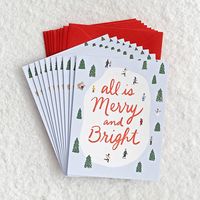 Merry and Bright Ice Skating Holiday Card Set