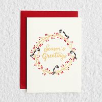 Birds on Wreath Christmas Card