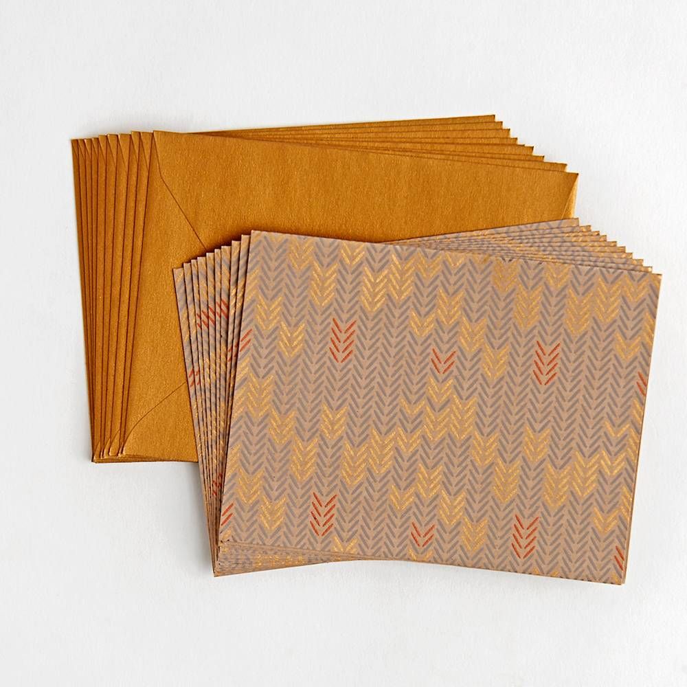 Herringbone on Kraft Stationery Set