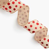 Red Polka Dot Burlap Ribbon