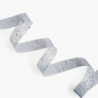 Silver Glitter Textured Ribbon