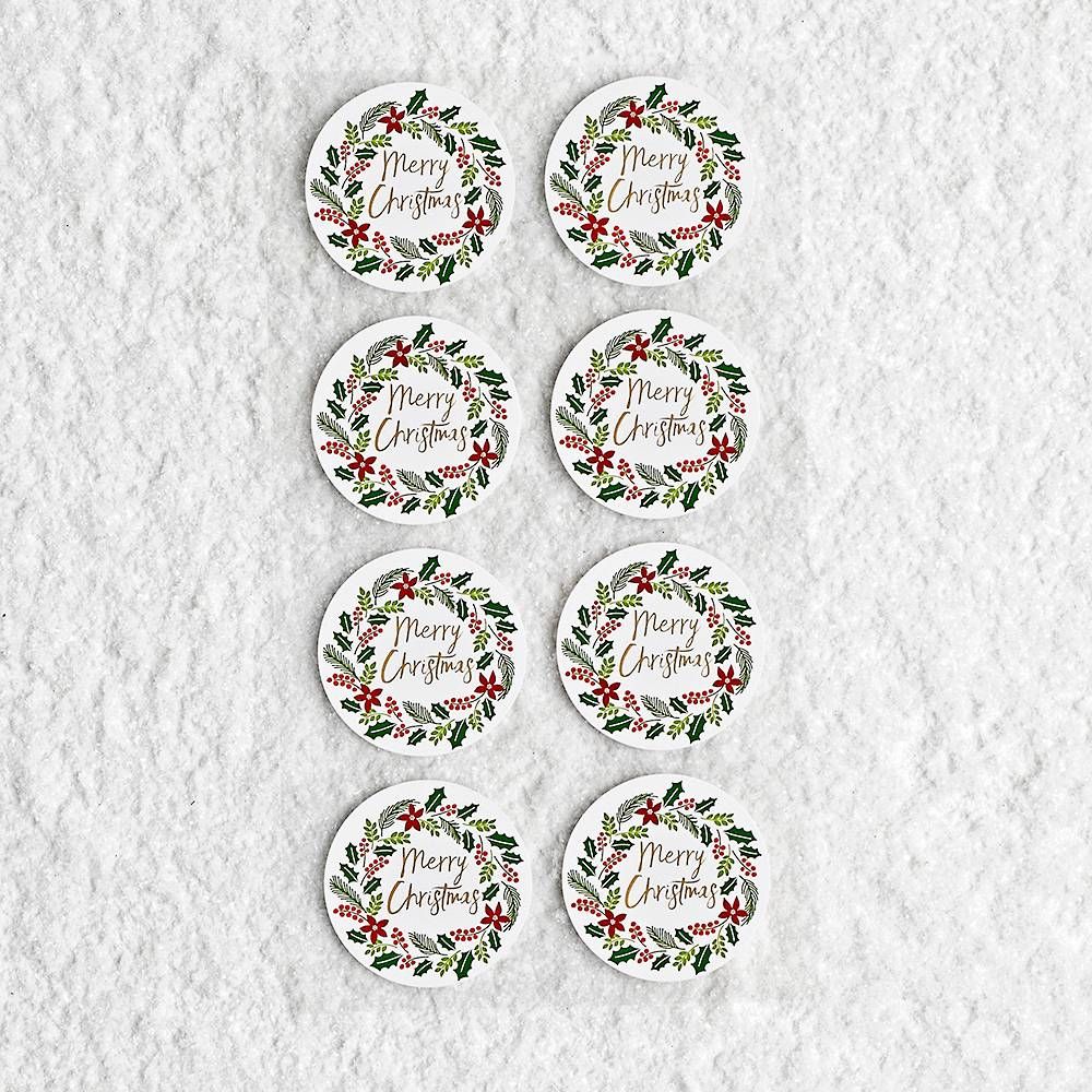 Floral Wreath Circle Stickers