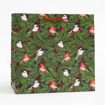 Birds in Tree with Red Berries Bag