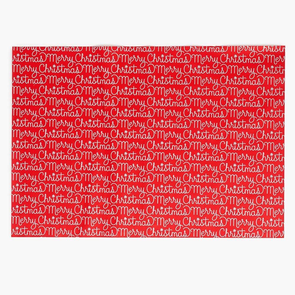 Merry Christmas Glitter Script Flat Wrap