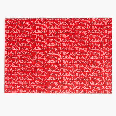 Merry Christmas Glitter Script Flat Wrap