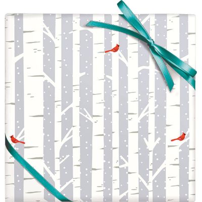 Birch Trees with Cardinals Stone Flat Wrap