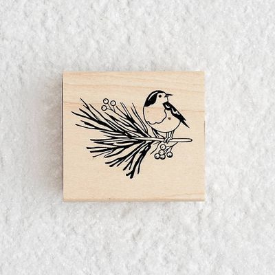 Bird on Pine Stamp